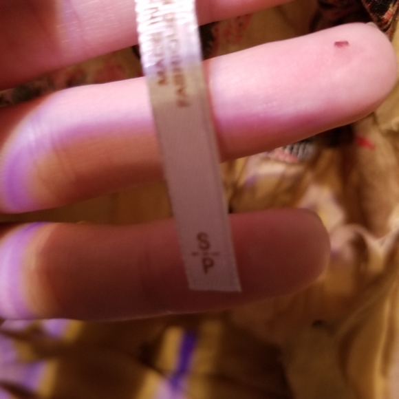 Free People Size Small Gold Paisley Print Sierra Valley V-Neck Boho Style Dress - Picture 6 of 6